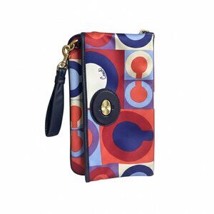 COACH Multi-Color Geometric C Logo Canvas Clutch Wristlet